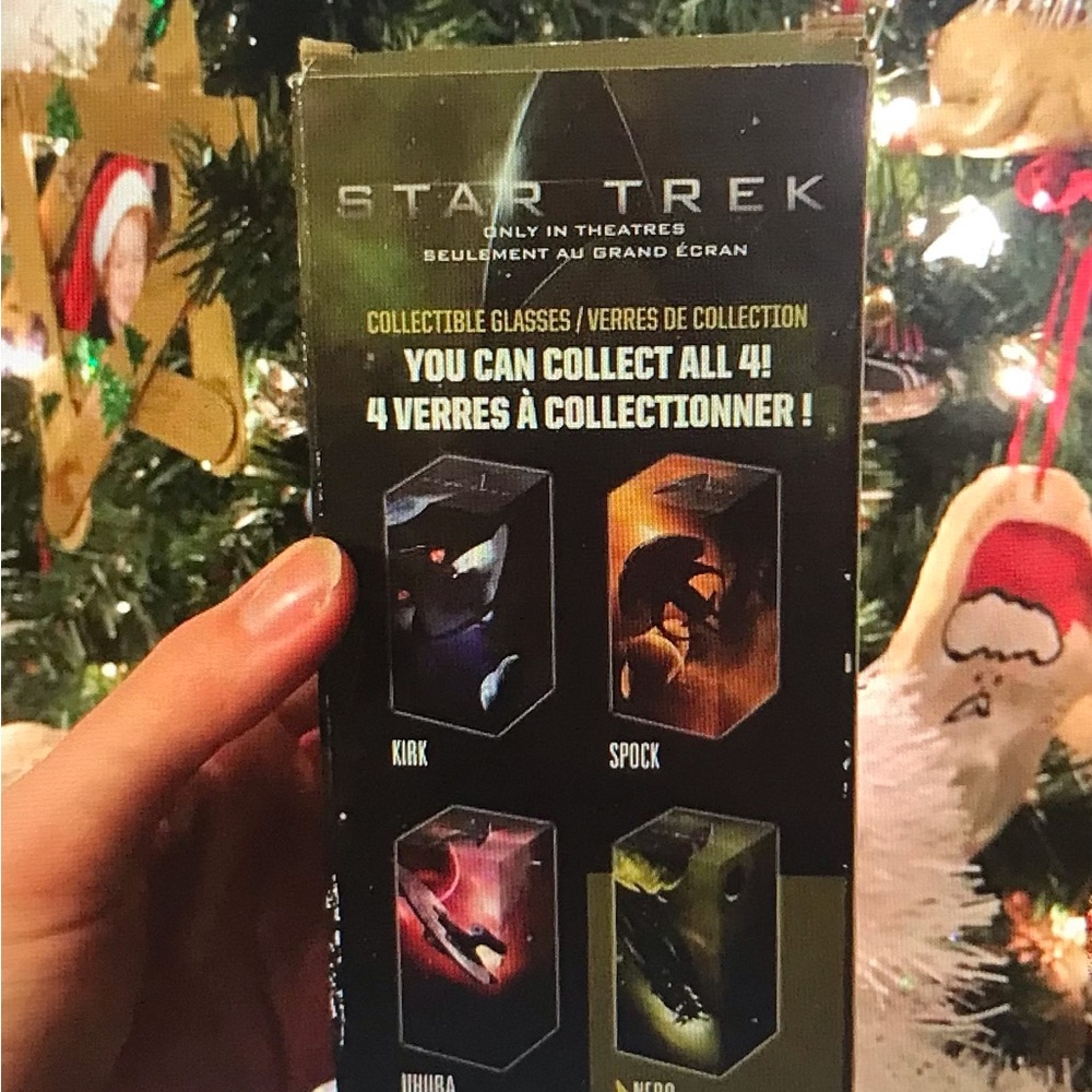 2008 Star Trek Collectible Glass and  Box - Black & Gold Artwork